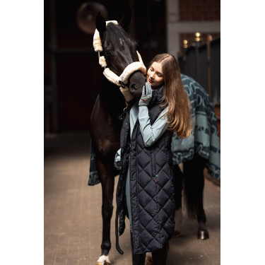 Gilet lungo imbottito senza maniche Gem B Vertigo Bellezza nera Nero