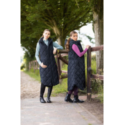 Gilet lungo imbottito senza maniche Gem B Vertigo Bellezza nera Nero