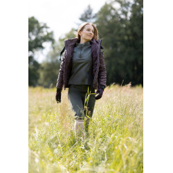 Guanti da equitazione tutte le stagioni Young Rider Perla Horze Fudge / marrone bordeaux