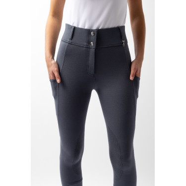 Pantaloni Horze Mira con grip al ginocchio Blu temporale