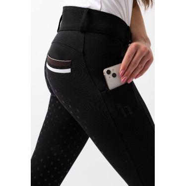 Pantaloni Horze a vita alta Young Rider Alena donna Bellezza nera Nero