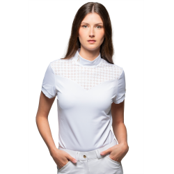 Wettkampfpolo Flags & Cup Isla Kurzarm Bianco