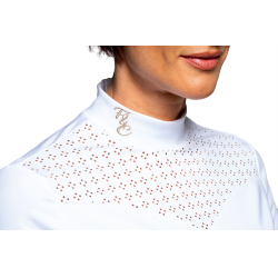 Wettkampfpolo Flags & Cup Isla Kurzarm Bianco