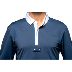 Polo da concorso Flags & Cup uomo Wako maniche lunghe Marina Blu marino Polo da concorso Flags & Cup uomo Wako maniche lunghe Marina Blu marino