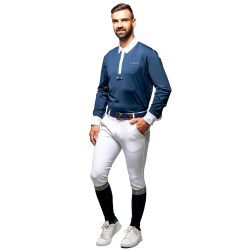 Polo da concorso Flags & Cup uomo Wako maniche lunghe Marina Blu marino Polo da concorso Flags & Cup uomo Wako maniche lunghe Marina Blu marino