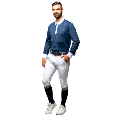 Polo da concorso Flags & Cup uomo Wako maniche lunghe Marina Blu marino Polo da concorso Flags & Cup uomo Wako maniche lunghe Marina Blu marino