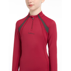 Maglia intima a rete Mia LeMieux Young Rider maniche lunghe Brace Bordeaux