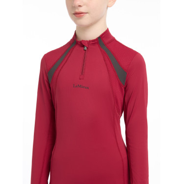 Maglia intima a rete Mia LeMieux Young Rider maniche lunghe Brace Bordeaux