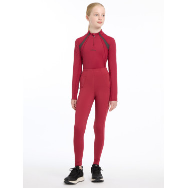 Maglia intima a rete Mia LeMieux Young Rider maniche lunghe Brace Bordeaux