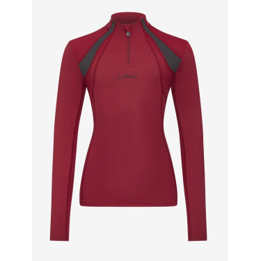 Maglia intima a rete Mia LeMieux Young Rider maniche lunghe Brace Bordeaux
