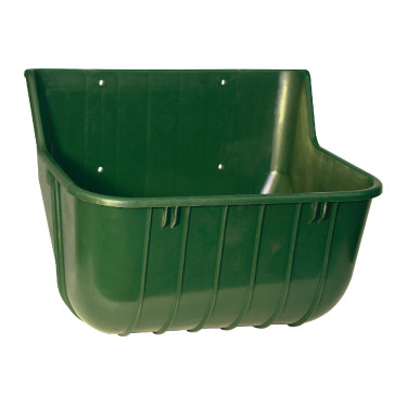 Mangiatoia plastica rettangolare 15l verde Mangiatoia plastica rettangolare 15l verde