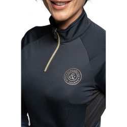 Polo tecnico traspirante da donna Flags & Cup Isorteq Nero