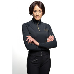 Polo tecnico traspirante da donna Flags & Cup Isorteq Nero