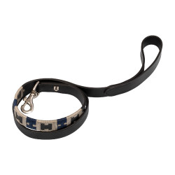 Guinzaglio per cane in pelle con motivo geometrico Equestro Nero