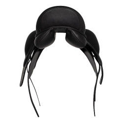 Sella da dressage in cuoio foderata Equestro Nero