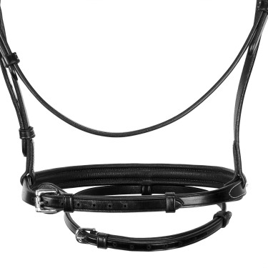 Capezzina inglese in cuoio con borchie in nichel placcato NP Equestro Nero