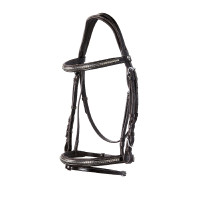 Capezzina inglese in cuoio con borchie in nichel placcato NP Equestro Nero Capezzina inglese in cuoio con borchie in nichel placcato NP Equestro Nero