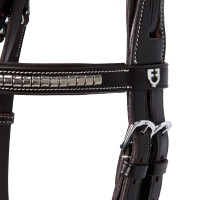 Capezzina inglese in cuoio con borchie in nichel placcato NP Equestro Nero Capezzina inglese in cuoio con borchie in nichel placcato NP Equestro Nero