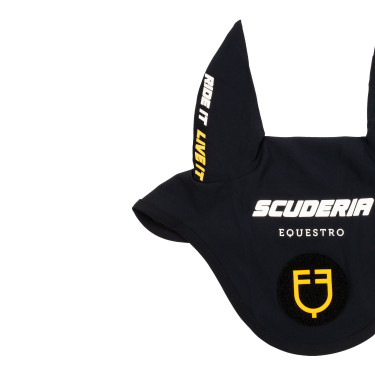 Cuffie Scuderia Equestro in tessuto tecnico con chiusura in Velcro Nero
