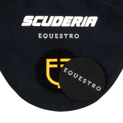 Cuffie Scuderia Equestro in tessuto tecnico con chiusura in Velcro Nero