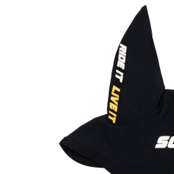 Cuffie Scuderia Equestro in tessuto tecnico con chiusura in Velcro Nero