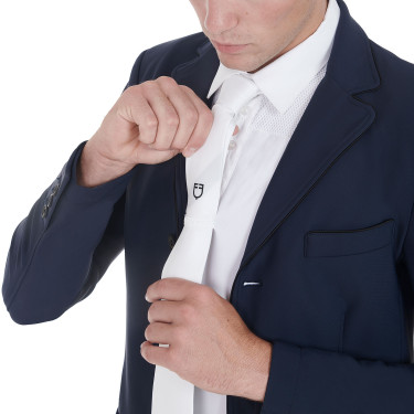 Cravatta da competizione con logo ricamato Equestro Bianco