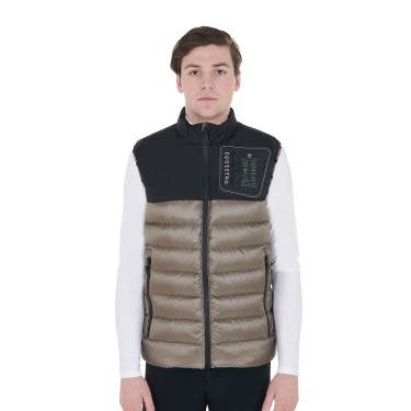 Gilet da uomo in bi-materiale con patch in silicone Equestro Gilet da uomo in bi-materiale con patch in silicone Equestro