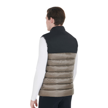 Gilet da uomo in bi-materiale con patch in silicone Equestro Gilet da uomo in bi-materiale con patch in silicone Equestro