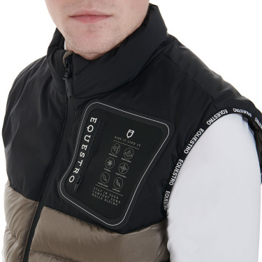 Gilet da uomo in bi-materiale con patch in silicone Equestro Gilet da uomo in bi-materiale con patch in silicone Equestro