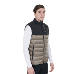 Gilet da uomo in bi-materiale con patch in silicone Equestro Nero / noce Gilet da uomo in bi-materiale con patch in silicone Equestro Nero / noce