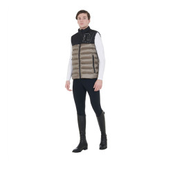 Gilet da uomo in bi-materiale con patch in silicone Equestro Nero / noce Gilet da uomo in bi-materiale con patch in silicone Equestro Nero / noce