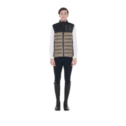 Gilet da uomo in bi-materiale con patch in silicone Equestro Nero / noce Gilet da uomo in bi-materiale con patch in silicone Equestro Nero / noce
