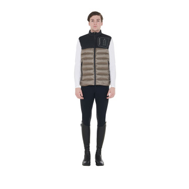 Gilet da uomo in bi-materiale con patch in silicone Equestro Gilet da uomo in bi-materiale con patch in silicone Equestro