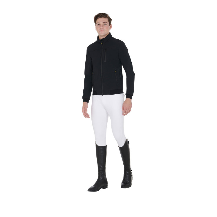 Giacca da uomo in tessuto tecnico con cappuccio rimovibile Equestro Giacca da uomo in tessuto tecnico con cappuccio rimovibile Equestro
