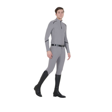 Polo da allenamento a maniche lunghe da uomo taglio aderente Equestro Polo da allenamento a maniche lunghe da uomo taglio aderente Equestro