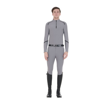 Polo da allenamento a maniche lunghe da uomo taglio aderente Equestro Polo da allenamento a maniche lunghe da uomo taglio aderente Equestro