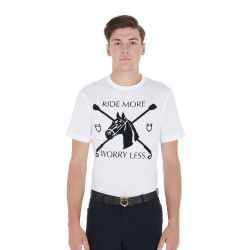 T-shirt da uomo taglio aderente con stampa equestre Equestro