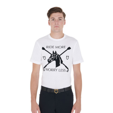 T-shirt da uomo taglio aderente con stampa equestre Equestro T-shirt da uomo taglio aderente con stampa equestre Equestro