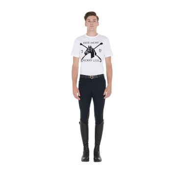 T-shirt da uomo taglio aderente con stampa equestre Equestro T-shirt da uomo taglio aderente con stampa equestre Equestro