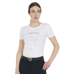 T-shirt donna slim fit salto ostacoli con strass Equestro