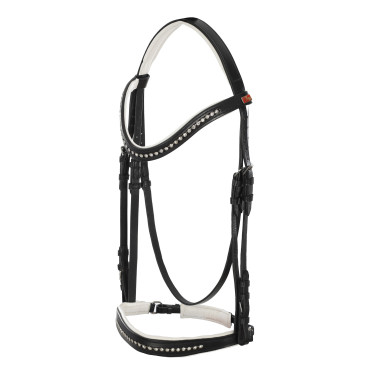 Briglia da dressage con capezzina decorata con paillettes JM