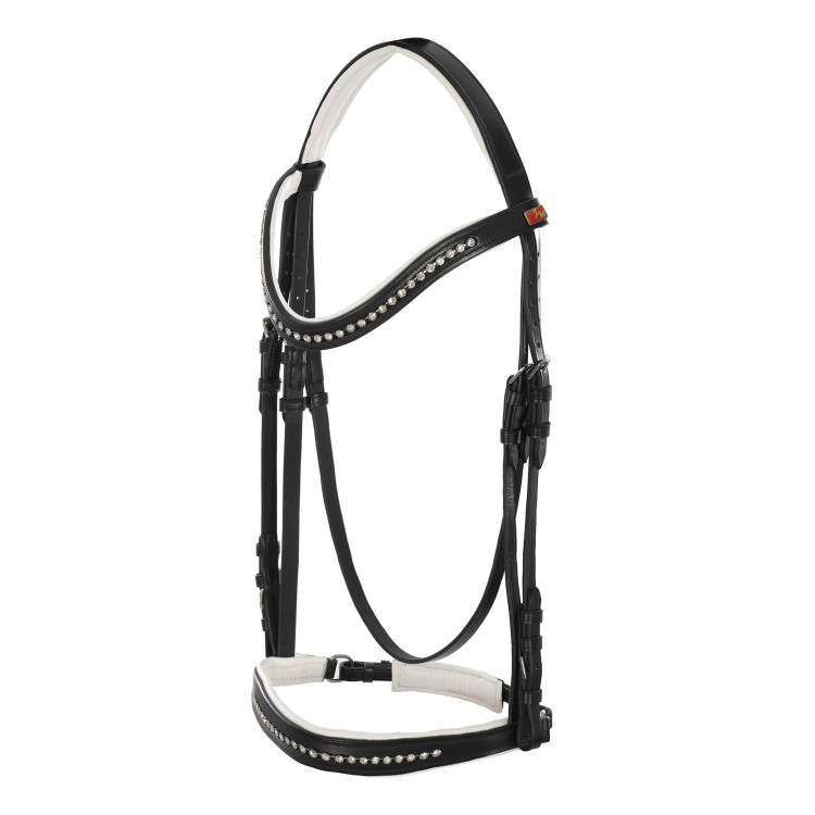Briglia da dressage con capezzina decorata con paillettes JM