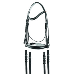 Briglia da dressage in cuoio con pietre JM Briglia da dressage in cuoio con pietre JM