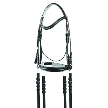 Briglia da dressage in cuoio con pietre JM Briglia da dressage in cuoio con pietre JM