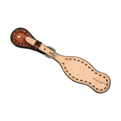 Cinturino sperone western bicolore Pool's Nocciola / naturale Marrone