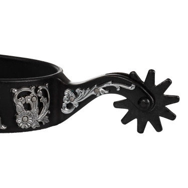 Éperons Metalab pour reining avec motifs de fleurs Pool's