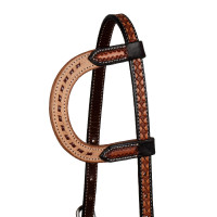 Briglia western mono orecchio bicolore Pool's Nocciola Marrone Briglia western mono orecchio bicolore Pool's Nocciola Marrone