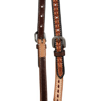 Briglia western mono orecchio bicolore Pool's Nocciola Marrone Briglia western mono orecchio bicolore Pool's Nocciola Marrone
