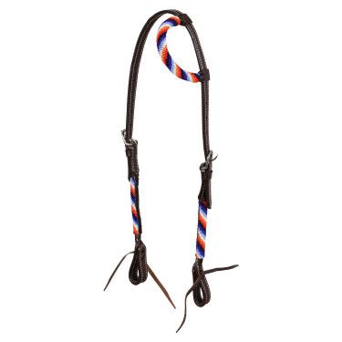 Briglia western con un orecchio e ricamo con perline Pool's