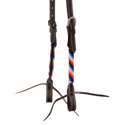 Briglia western con un orecchio e ricamo con perline Pool's Marrone